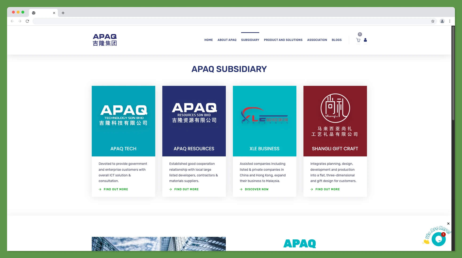 APAQ Group Corporate Website