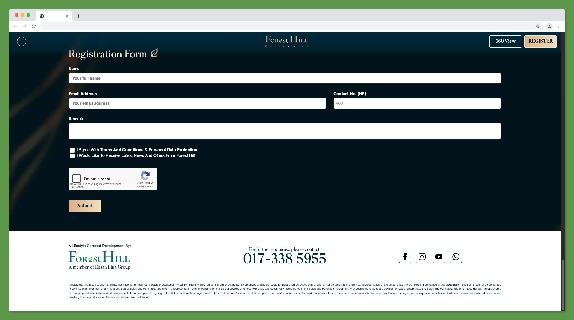 Forest Hill Residences - Landing Page