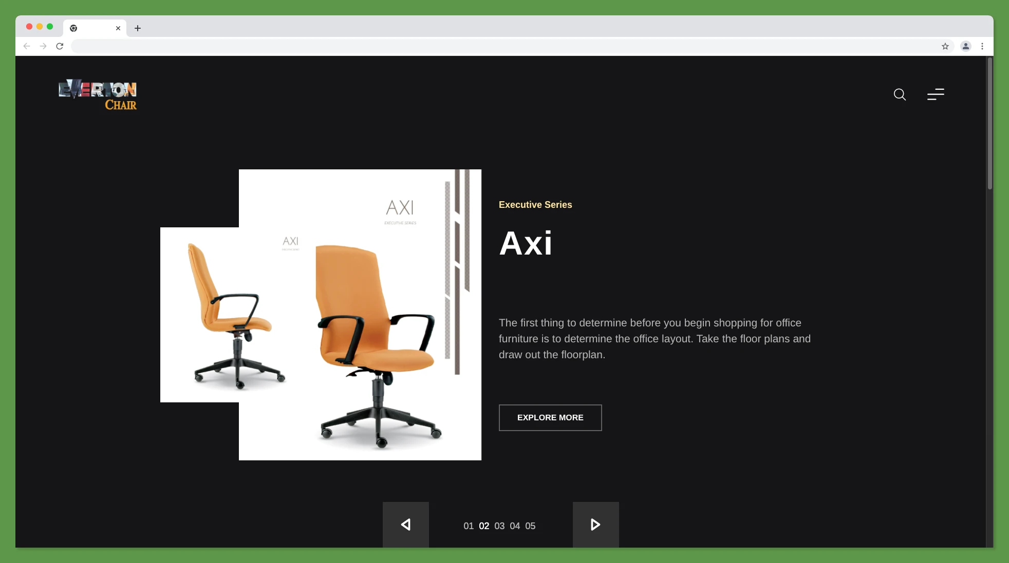 Everton Chair - Custom CMS Website